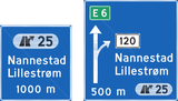 Information über die nächste Ausfahrt.
