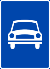 Beginn einer Kraftfahrstraße.