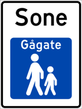 Beginn einer Fußgängerzone.