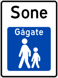 Beginn einer Fußgängerzone.