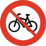 Radfahrer verboten.