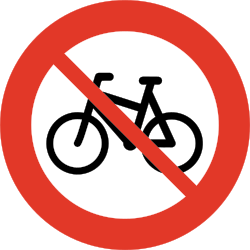 Radfahrer verboten.
