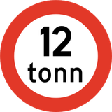 Fahrzeuge über angegebener Masse verboten.