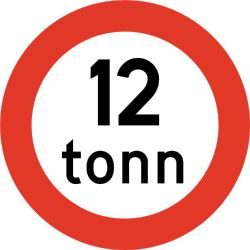 Fahrzeuge über angegebener Masse verboten.