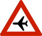 Warnung vor tief fliegenden Flugzeugen.