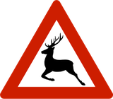 Warnung vor Wildwechsel.
