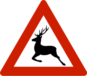 Warnung vor Wildwechsel.