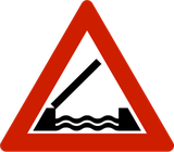 Warnung vor einer beweglichen Brücke.