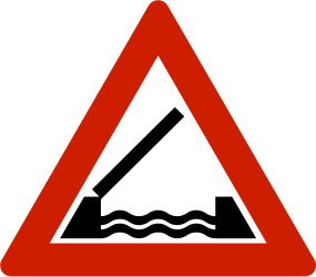 Warnung vor einer beweglichen Brücke.