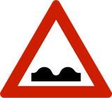 Warnung vor schlechter Fahrbahn.