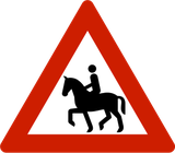 Warnung vor Reitern.