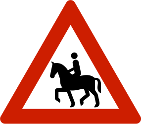 Warnung vor Reitern.