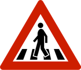 Warnung vor einem Fußgängerüberweg.