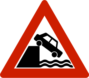 Warnung vor Kai oder Ufer.