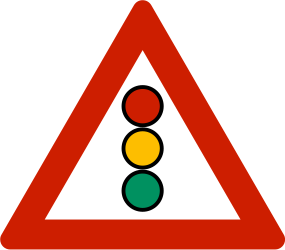 Warnung vor Ampeln voraus.