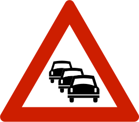 Warnung vor Verkehrsstaus.