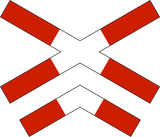 Warnung vor Bahnübergang mit mehreren Gleisen.