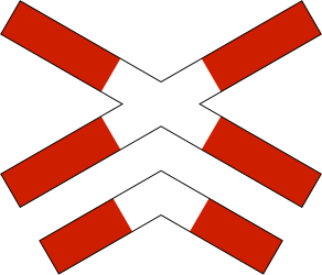 Warnung vor Bahnübergang mit mehreren Gleisen.