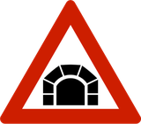 Warnung vor einem Tunnel.