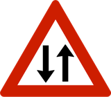Warnung vor Gegenverkehr.