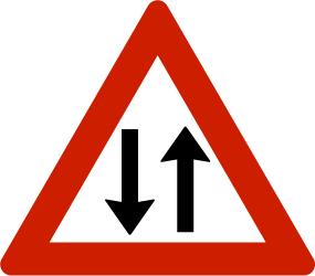 Warnung vor Gegenverkehr.