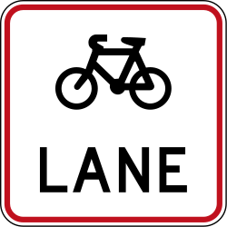 自転車レーン。