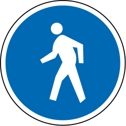 Vorgeschriebener Gehweg.