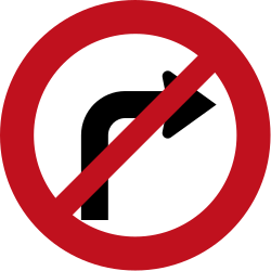 Rechtsabbiegen verboten.