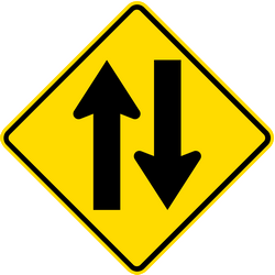 対面通行道路に注意。
