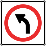 Turning left mandatory.