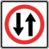 Road with two-way traffic.