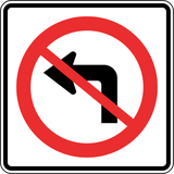 Turning left prohibited.