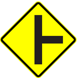 Warning for a side road from the right.