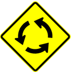 Warning for a roundabout.