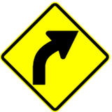 Warning for a curve to the right.