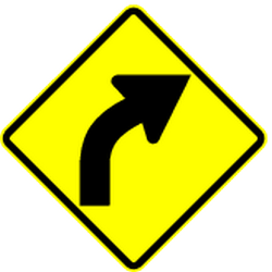 Warning for a curve to the right.