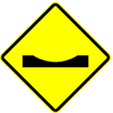 Warning for a dip in the road.
