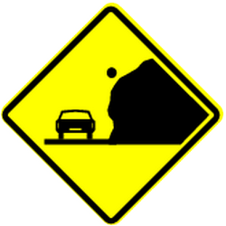 Warning for falling rocks.