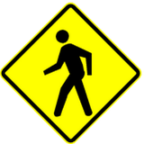 Warning for pedestrians.