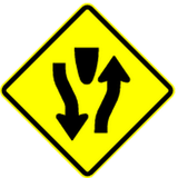 Warning for a divided road.