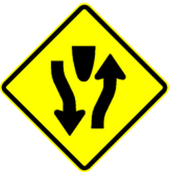 Warning for a divided road.