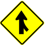 Warning for two roads that merge.