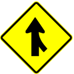 Warning for two roads that merge.