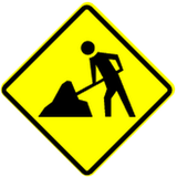 Warning for roadworks.