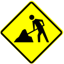Warning for roadworks.