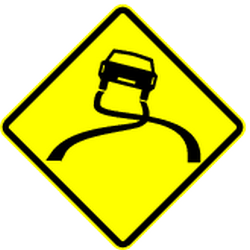 Warning for a slippery road surface.