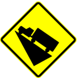 Warning for a steep ascent.