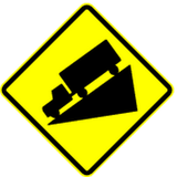 Warning for a steep descent.