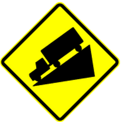 Warning for a steep descent.