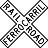 Warning for a railway crossing with one track.